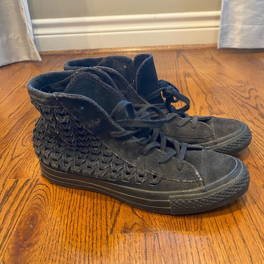 Black woven converse